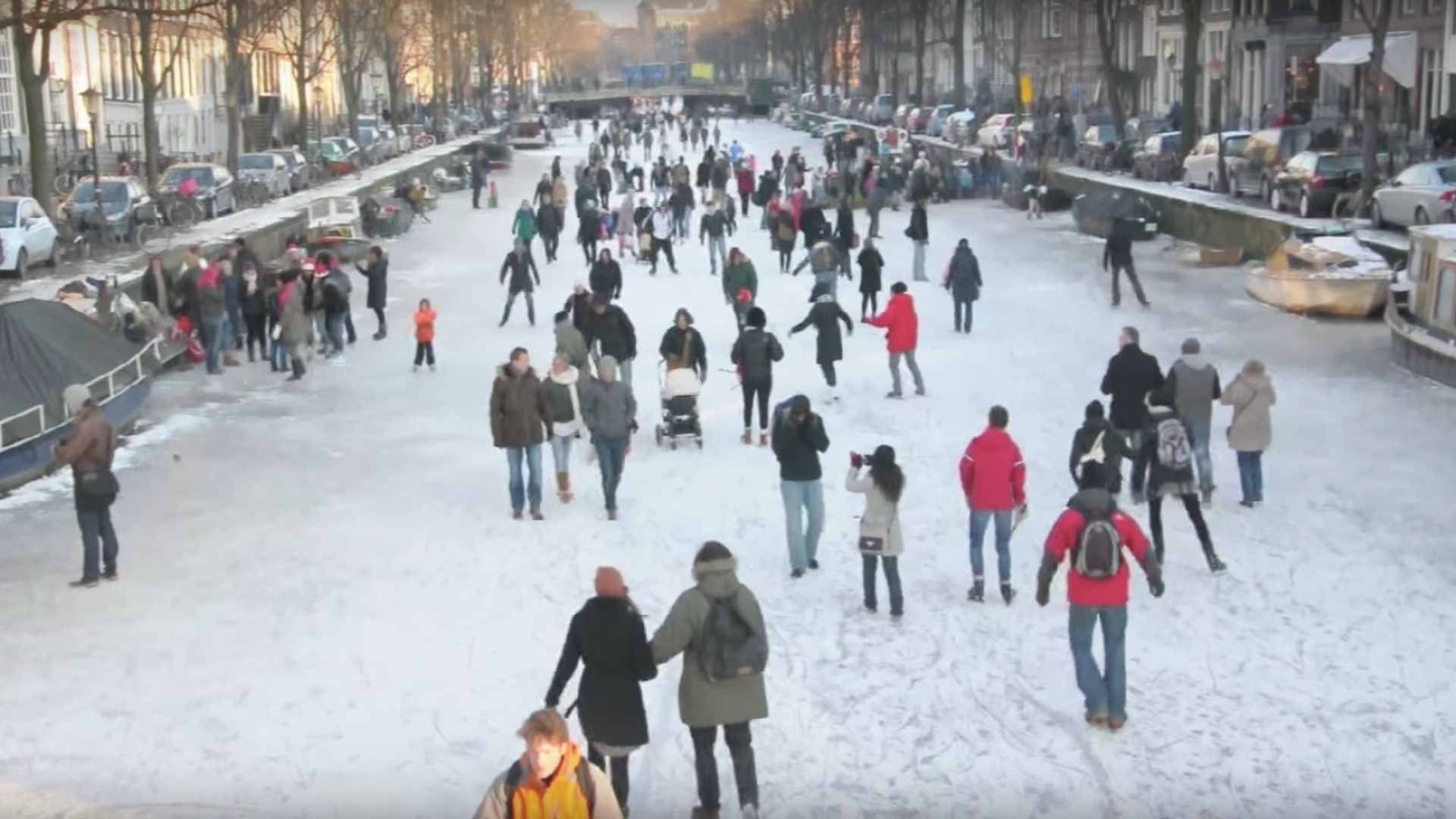 schaatsen op de grachten