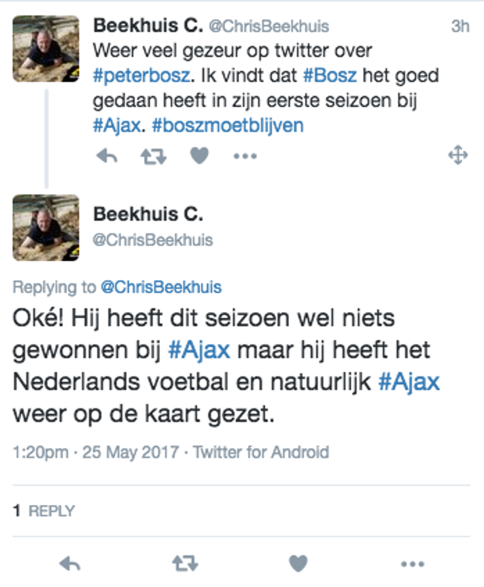 Kritiek op Bosz onterecht