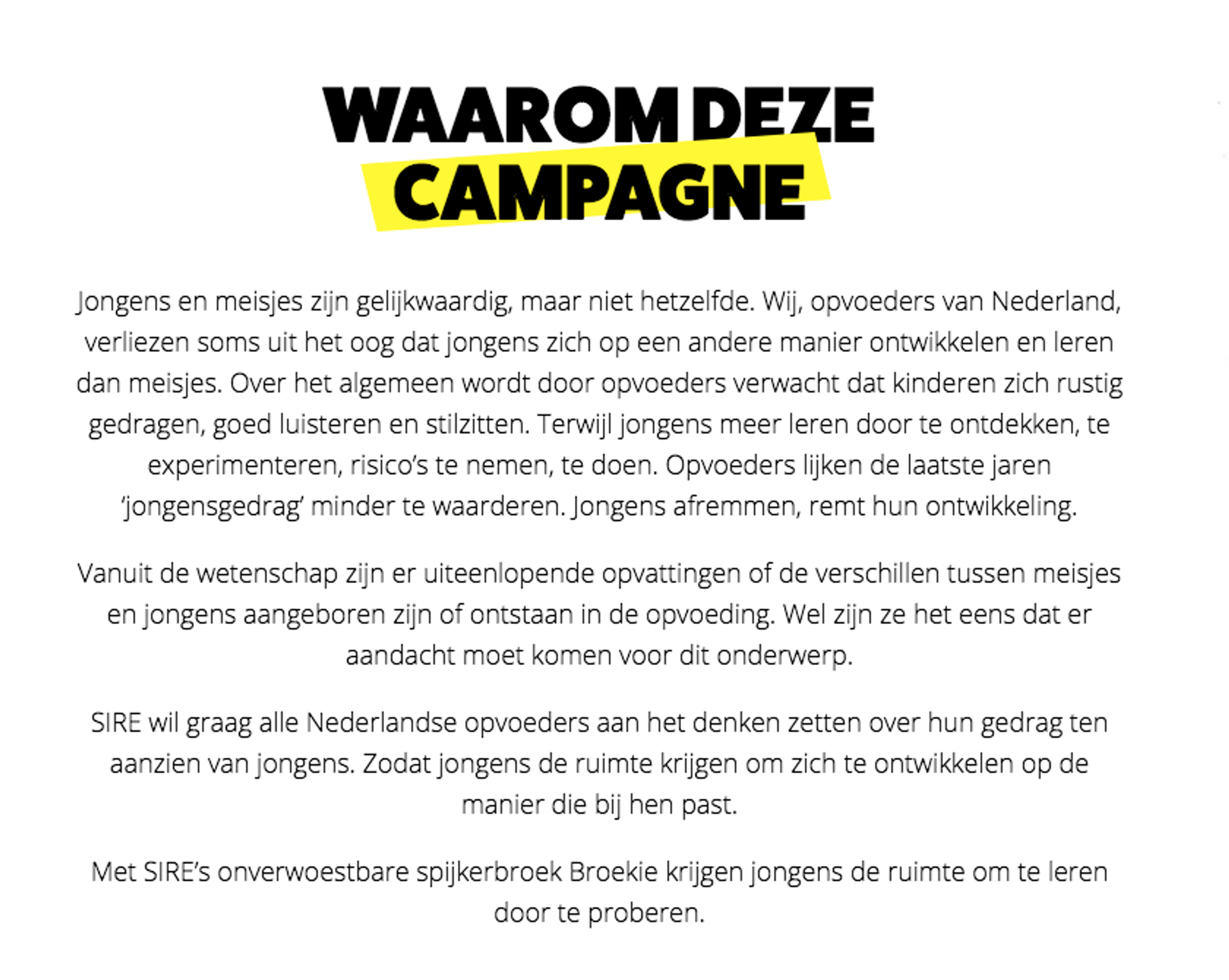 Sire: waarom de campagne?